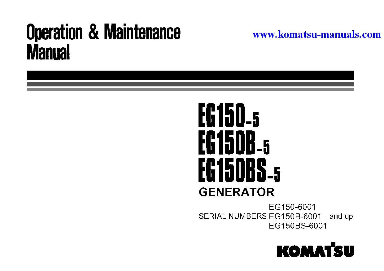 Komatsu eg150-5(jpn) operation and maintenance manuals generators download Komatsu eg150-5(jpn) operation and maintenance manuals generators download