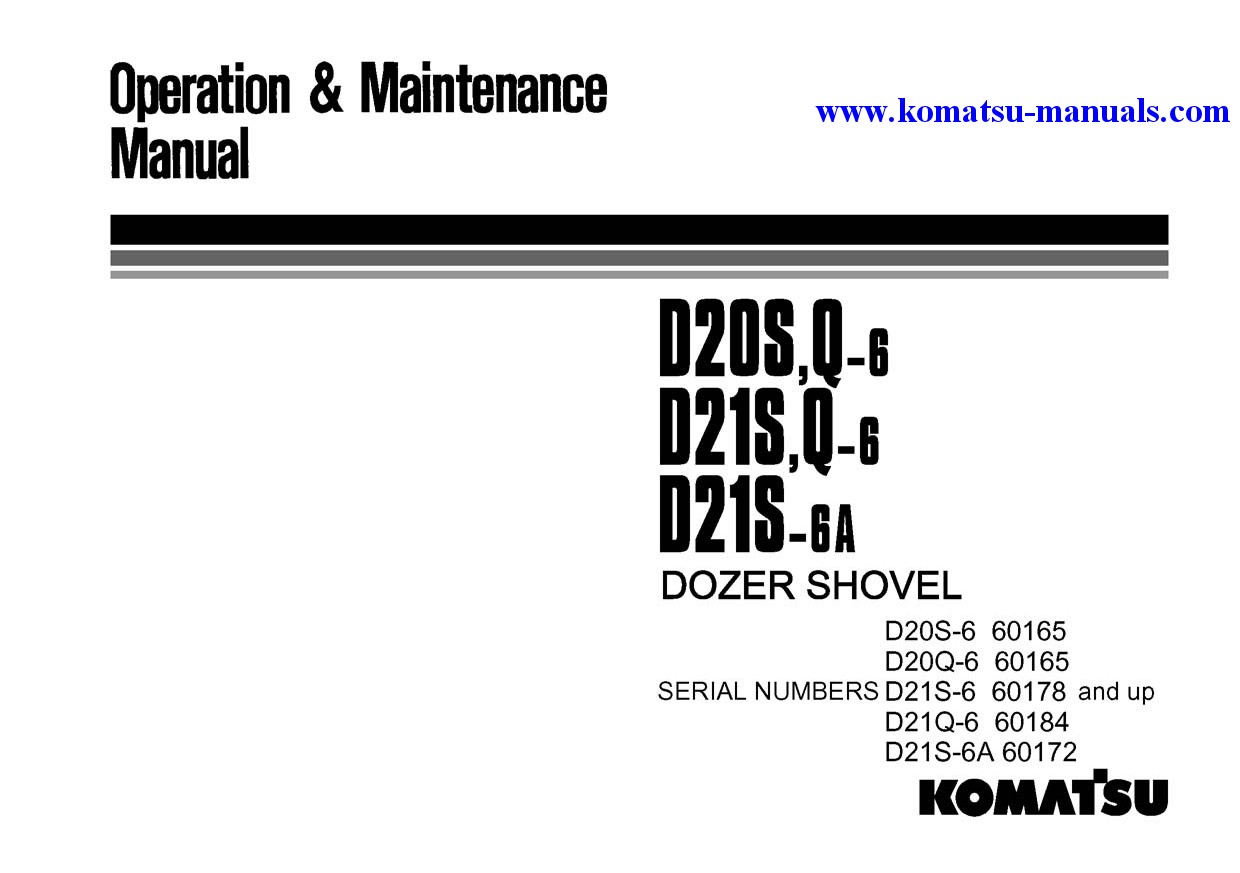 Komatsu d20q-6(jpn) operation and maintenance manuals bulldozers download Komatsu d20q-6(jpn) operation and maintenance manuals bulldozers download