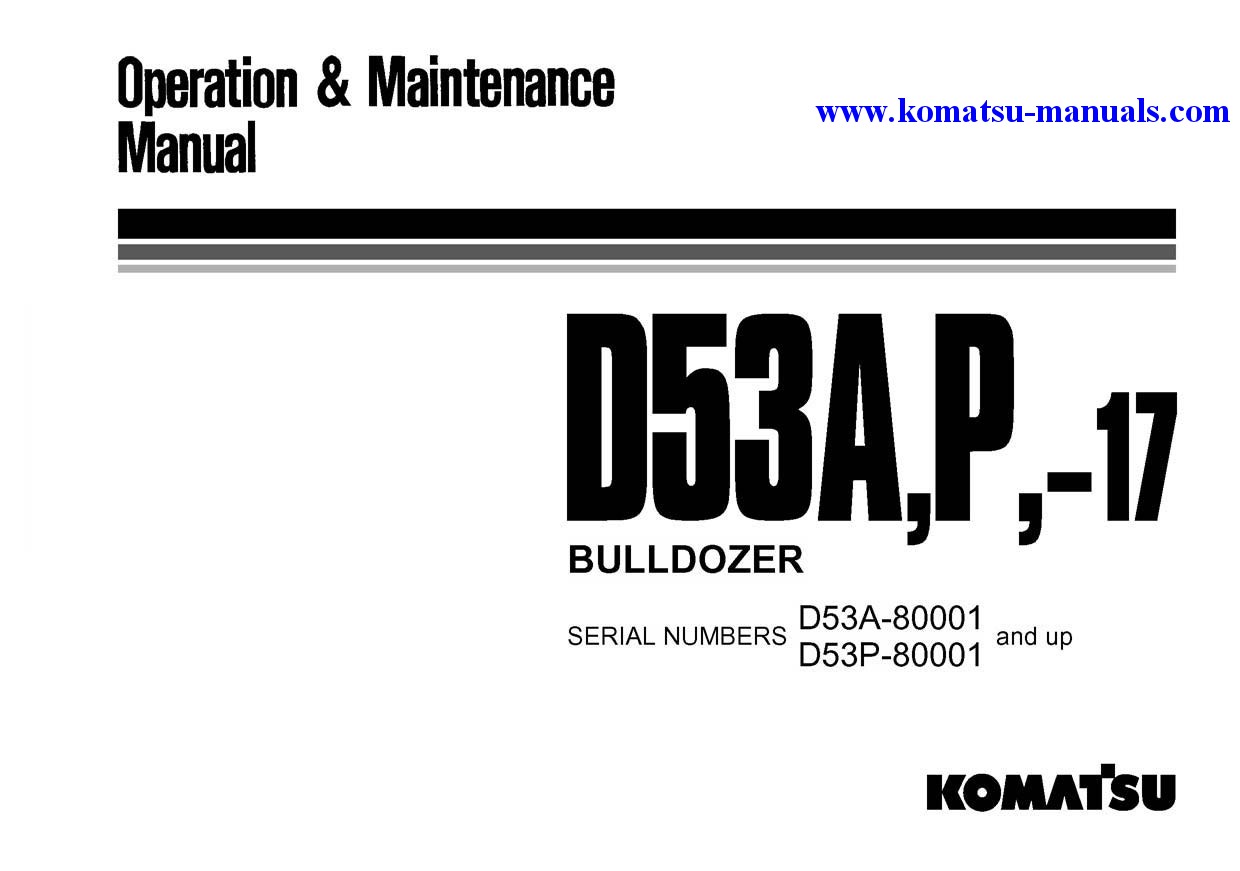 Komatsu d53a-17(jpn) operation and maintenance manuals crawler loaders download Komatsu d53a-17(jpn) operation and maintenance manuals crawler loaders download