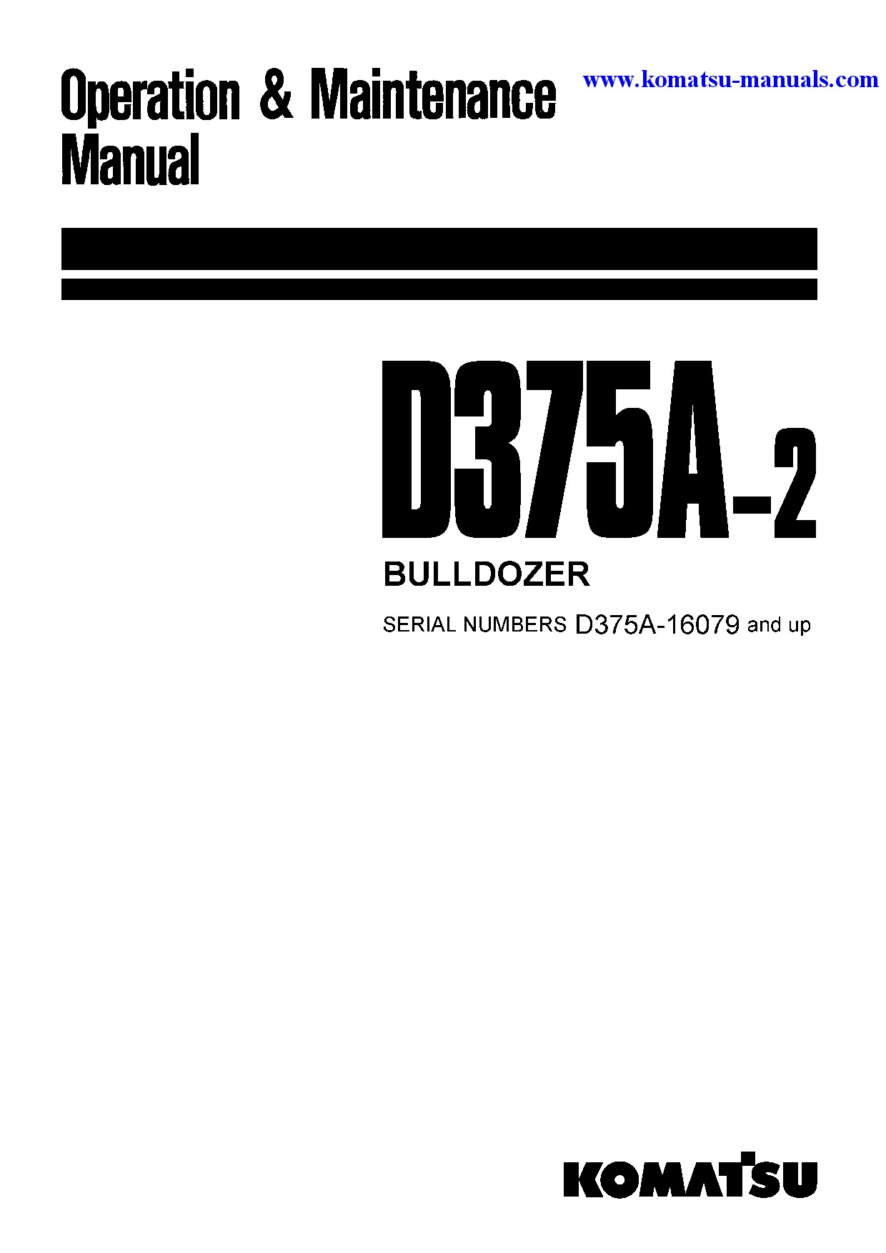 Komatsu d375a-2(jpn) operation and maintenance manuals bulldozers download Komatsu d375a-2(jpn) operation and maintenance manuals bulldozers download