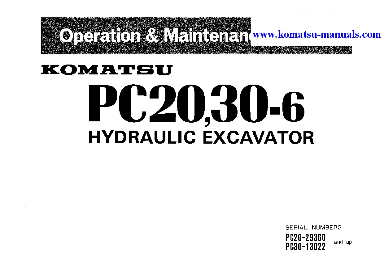 Komatsu pc20-6(jpn) operation and maintenance manuals excavators crawler download Komatsu pc20-6(jpn) operation and maintenance manuals excavators crawler download