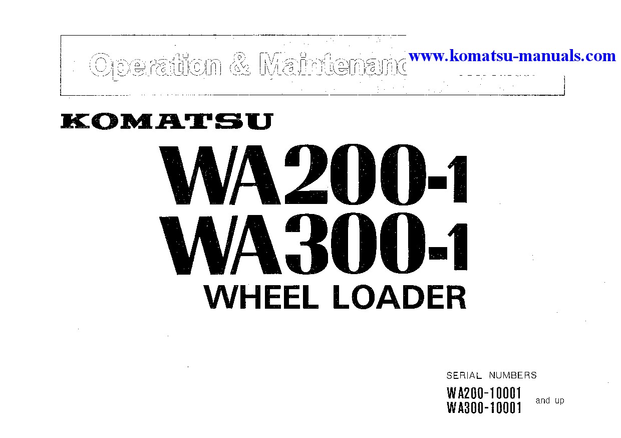 Komatsu wa300-1(jpn) operation and maintenance manuals wheel loaders download Komatsu wa300-1(jpn) operation and maintenance manuals wheel loaders download