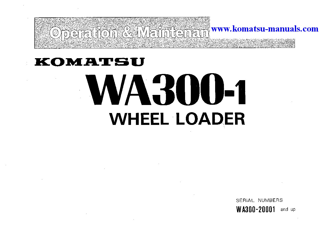 Komatsu wa300-1(jpn) operation and maintenance manuals wheel loaders download Komatsu wa300-1(jpn) operation and maintenance manuals wheel loaders download