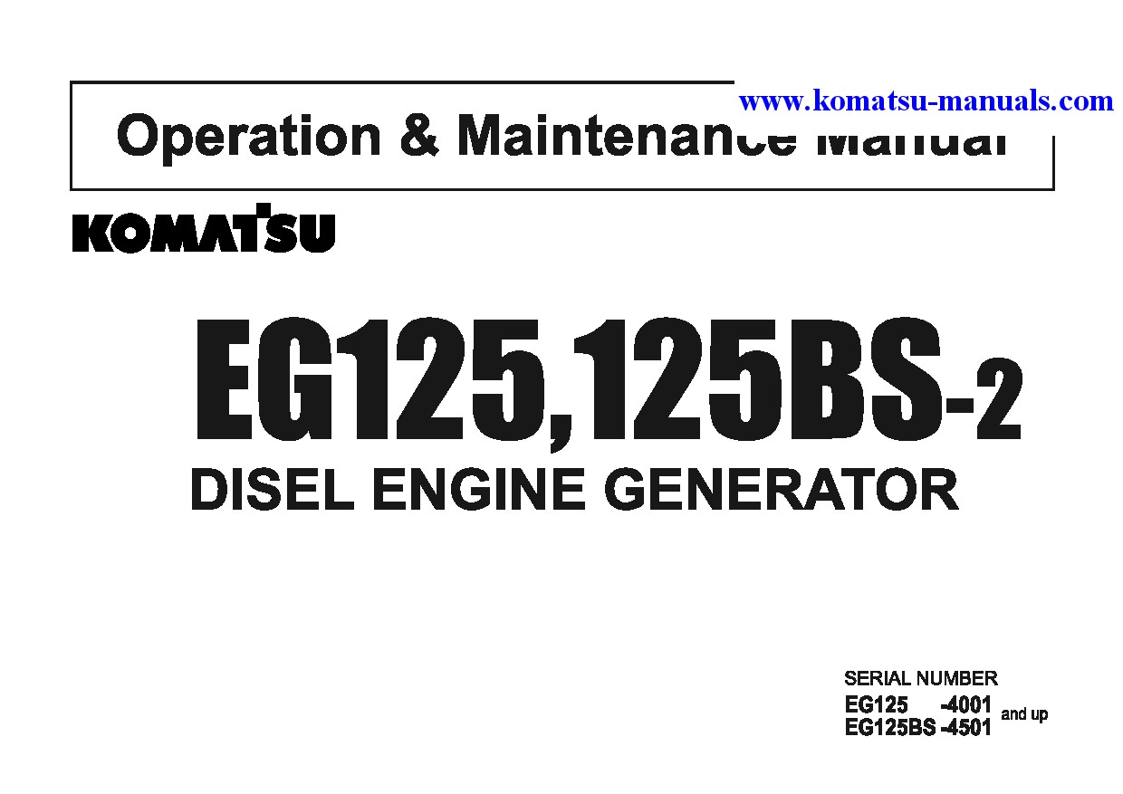 Komatsu eg125-2(jpn) operation and maintenance manuals generators download Komatsu eg125-2(jpn) operation and maintenance manuals generators download