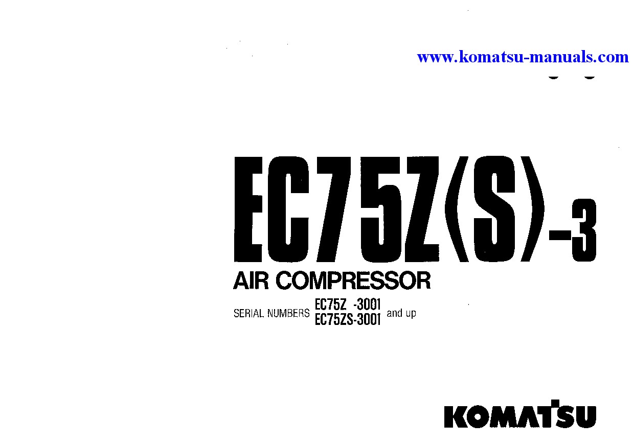 Komatsu ec75zs-3(jpn) operation and maintenance manuals other download Komatsu ec75zs-3(jpn) operation and maintenance manuals other download