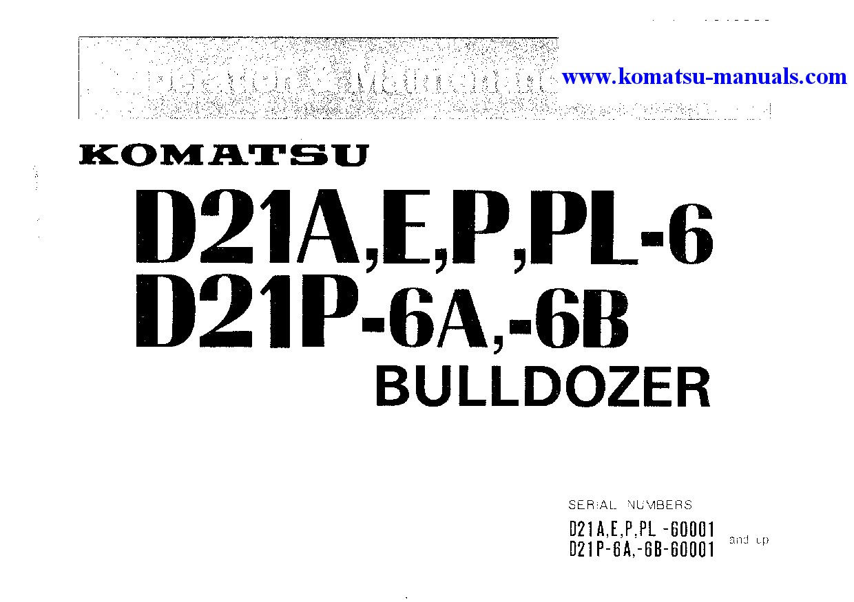 Komatsu d21s-6(jpn) operation and maintenance manuals crawler loaders download Komatsu d21s-6(jpn) operation and maintenance manuals crawler loaders download