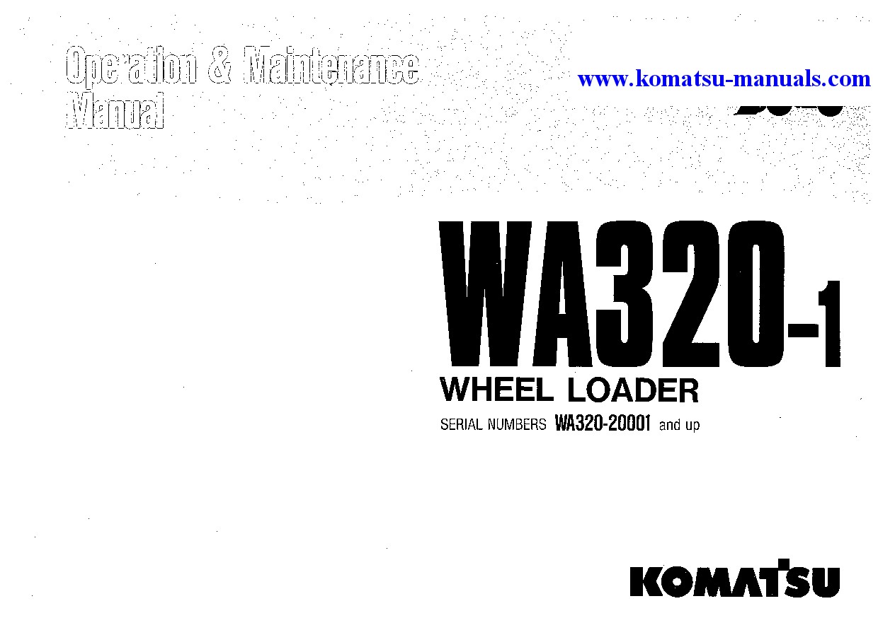 Komatsu wa320-1(jpn) operation and maintenance manuals wheel loaders download Komatsu wa320-1(jpn) operation and maintenance manuals wheel loaders download