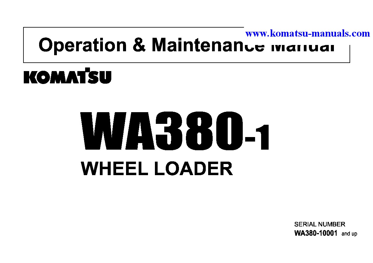 Komatsu wa380-1(jpn) operation and maintenance manuals wheel loaders download Komatsu wa380-1(jpn) operation and maintenance manuals wheel loaders download