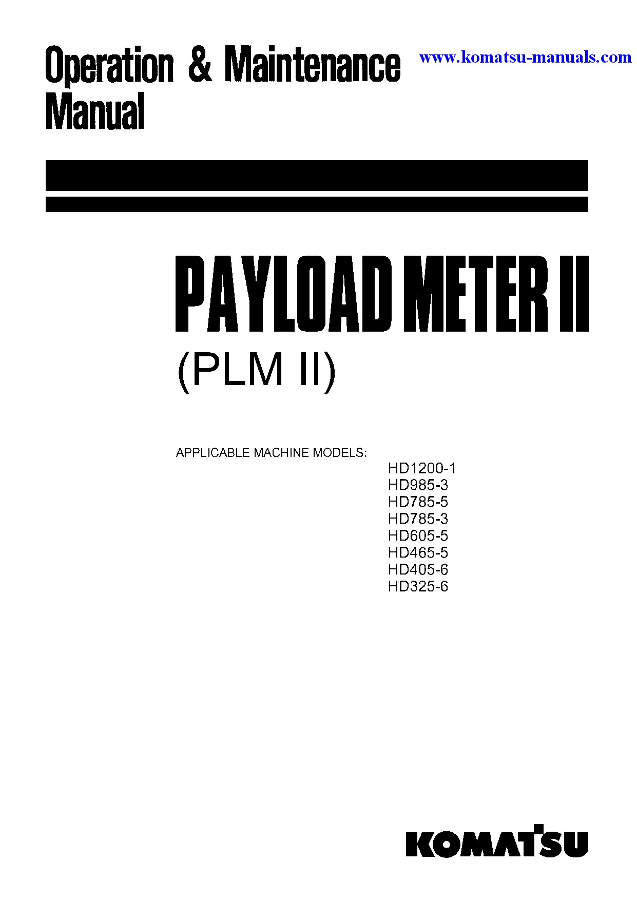 Komatsu hd325-6(jpn)-payload meter 2 operation and maintenance manuals dumptrucks rigid download Komatsu hd325-6(jpn)-payload meter 2 operation and maintenance manuals dumptrucks rigid download