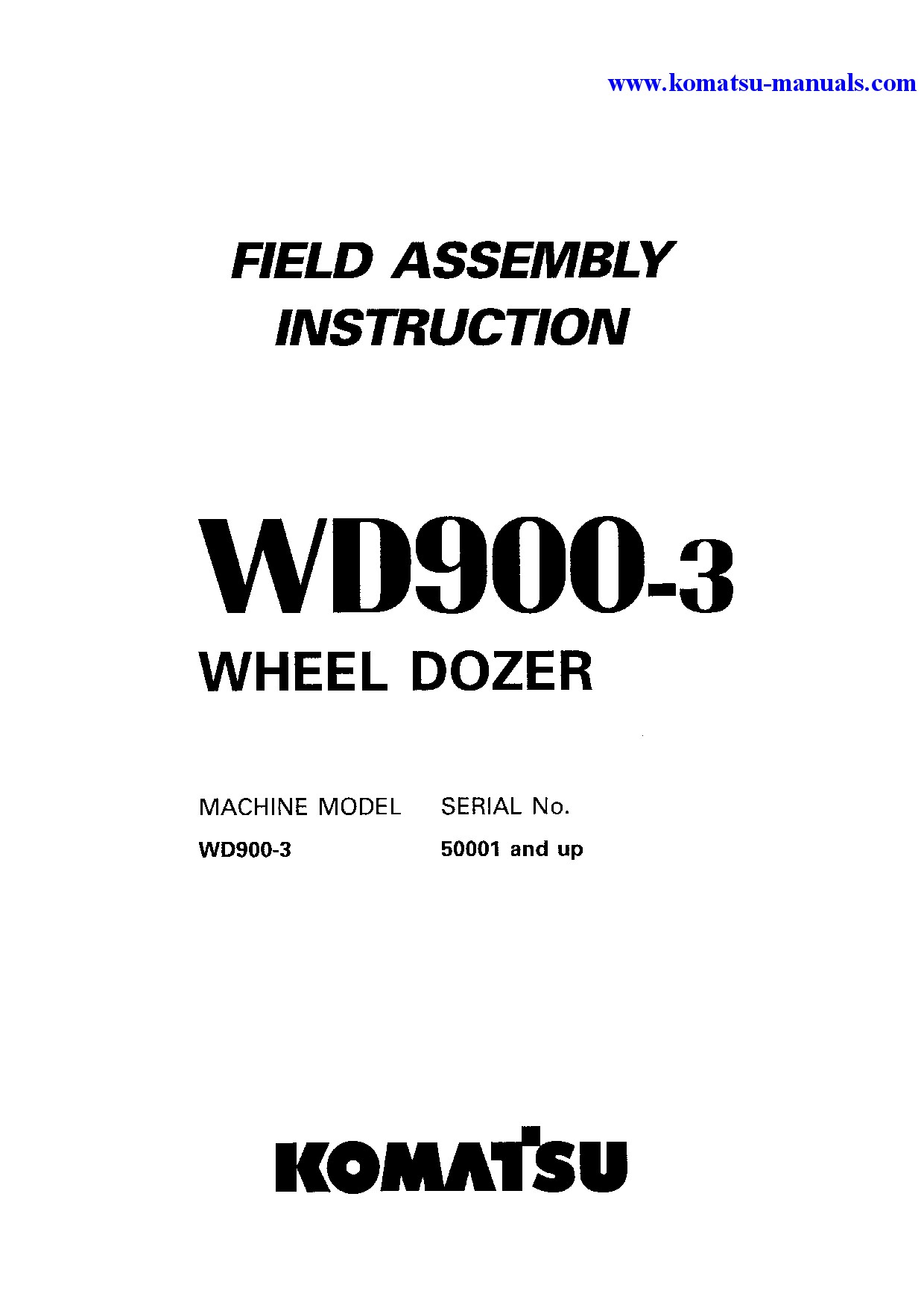 Komatsu wd900-3(jpn) field assembly manuals bulldozers wheeled download Komatsu wd900-3(jpn) field assembly manuals bulldozers wheeled download