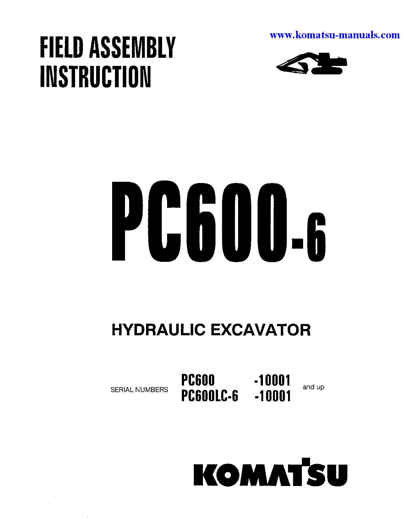 Komatsu pc600lc-6(jpn) field assembly manuals excavators crawler download Komatsu pc600lc-6(jpn) field assembly manuals excavators crawler download