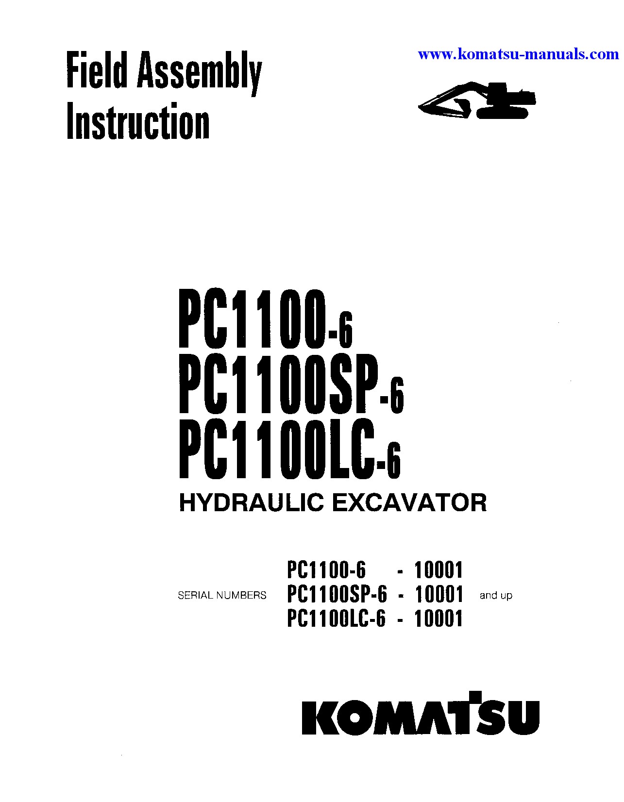 Komatsu pc1100lc-6(jpn) field assembly manuals excavators crawler download Komatsu pc1100lc-6(jpn) field assembly manuals excavators crawler download
