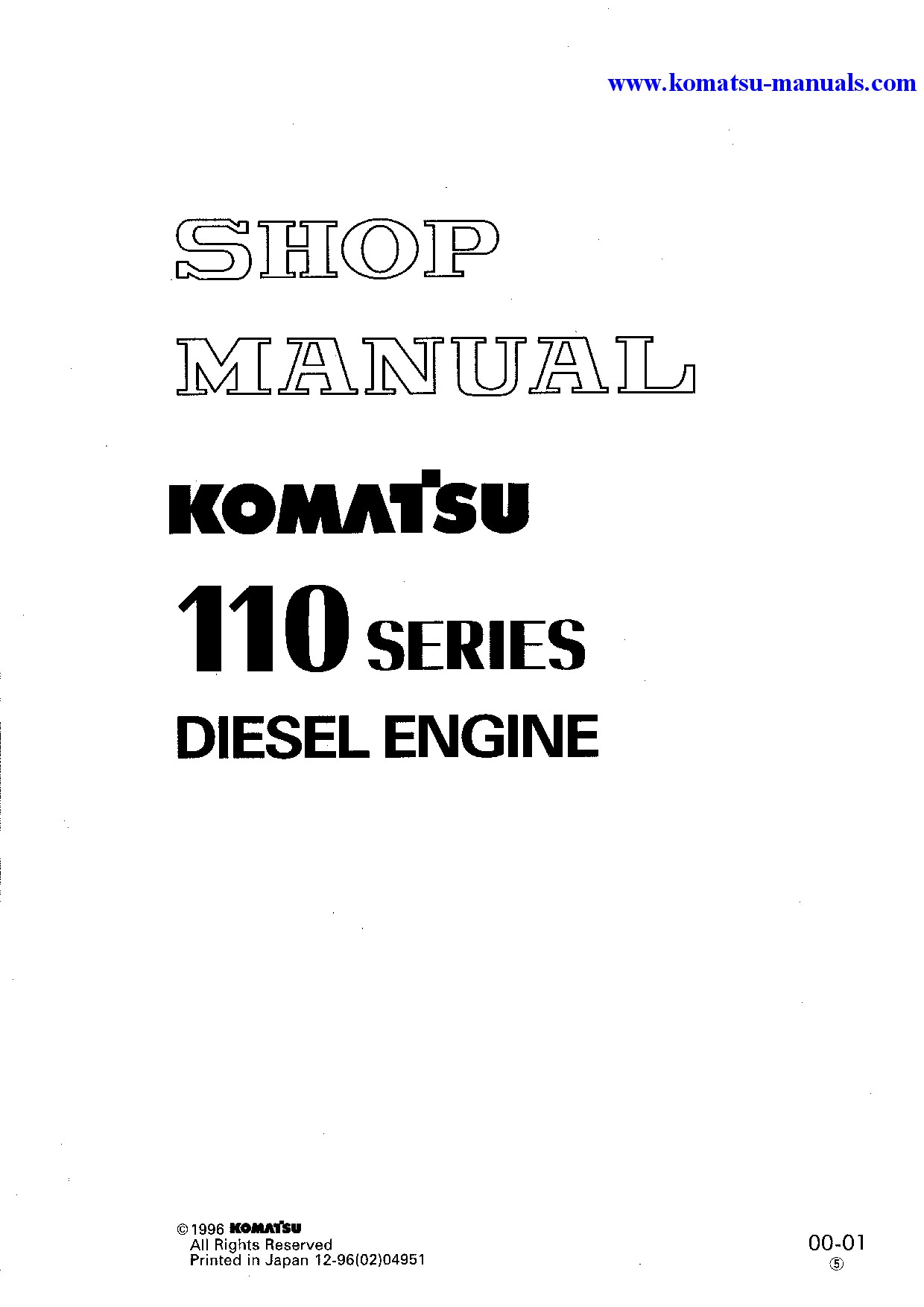 Komatsu s6d110-1(jpn) shop manual (english) + partsbook (english) shop manuals engines download Komatsu s6d110-1(jpn) shop manual (english) + partsbook (english) shop manuals engines download