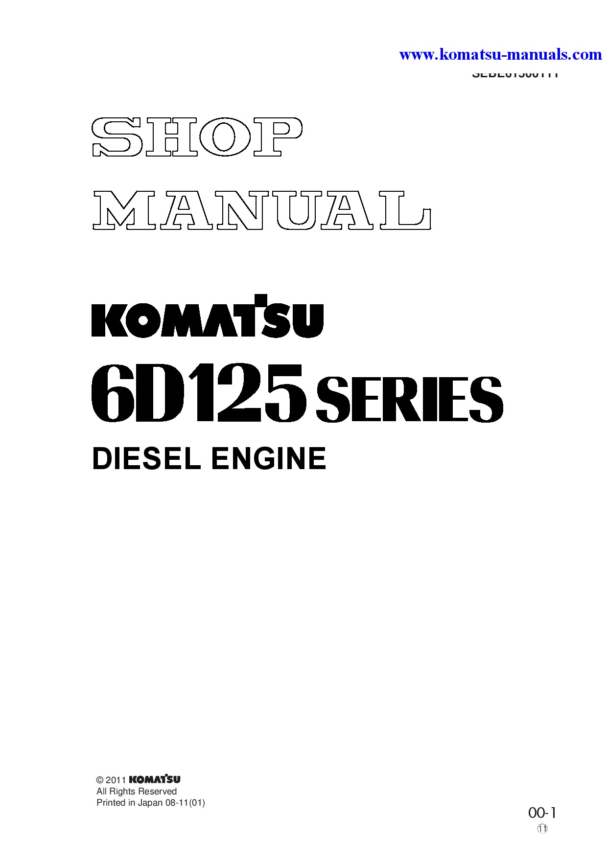 Komatsu 6d125-1(jpn) shop manual (english) + partsbook (english) shop manuals generators download Komatsu 6d125-1(jpn) shop manual (english) + partsbook (english) shop manuals generators download