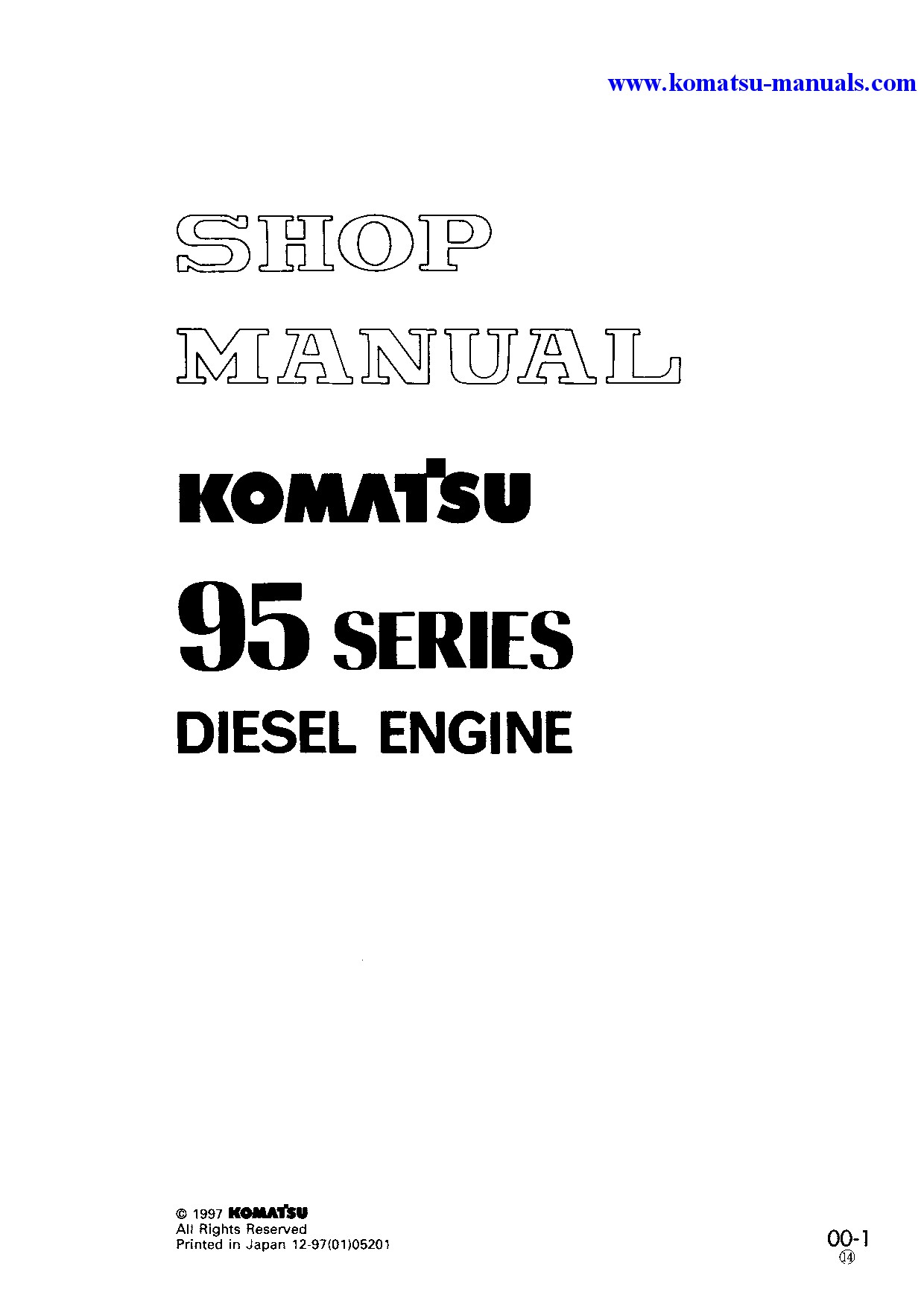 Komatsu 3d95s-w-1(jpn) shop manual (english) + partsbook (english) shop manuals engines download Komatsu 3d95s-w-1(jpn) shop manual (english) + partsbook (english) shop manuals engines download