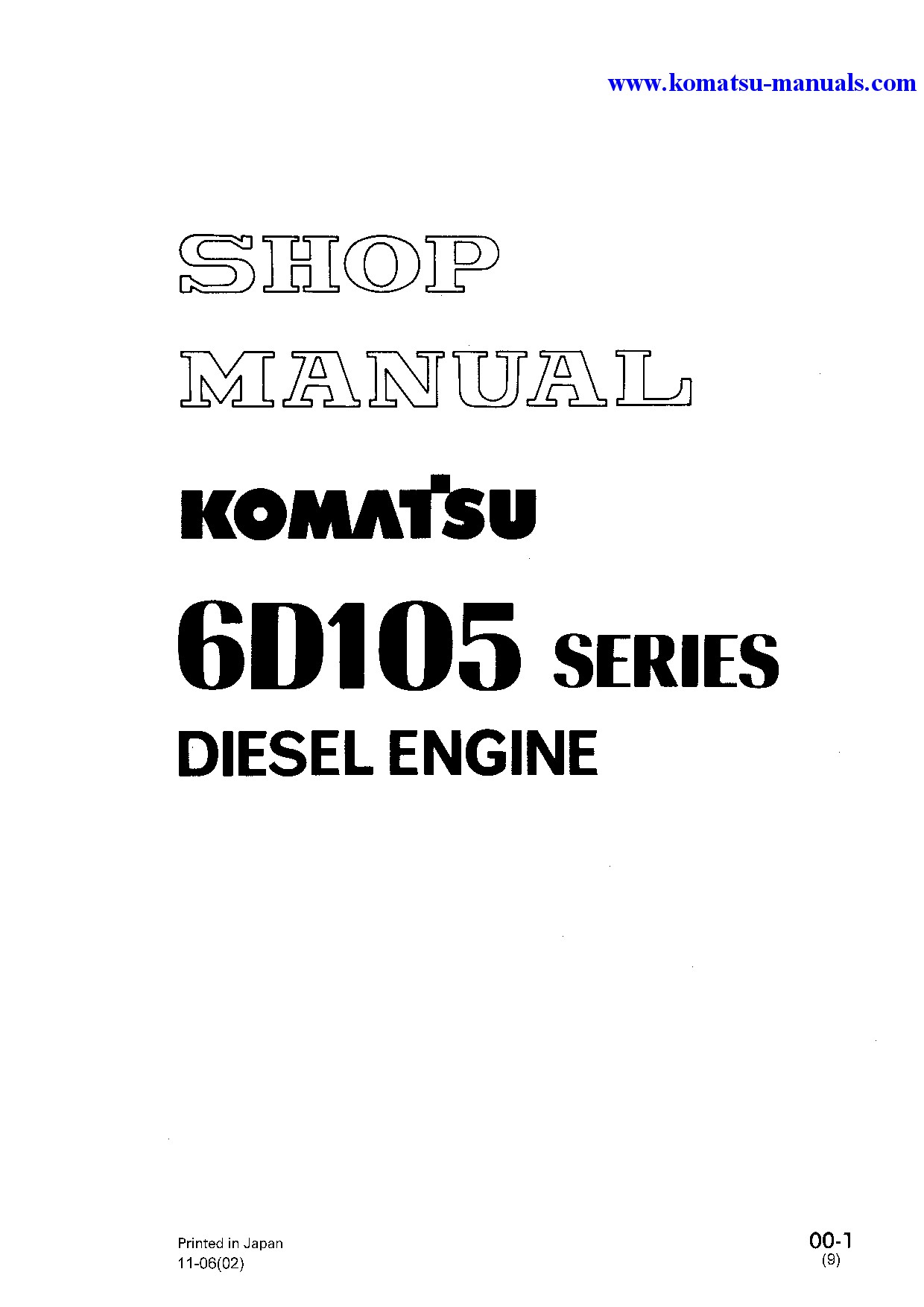 Komatsu 6d105 series(jpn) shop manual (english) + partsbook (english) shop manuals generators download Komatsu 6d105 series(jpn) shop manual (english) + partsbook (english) shop manuals generators download
