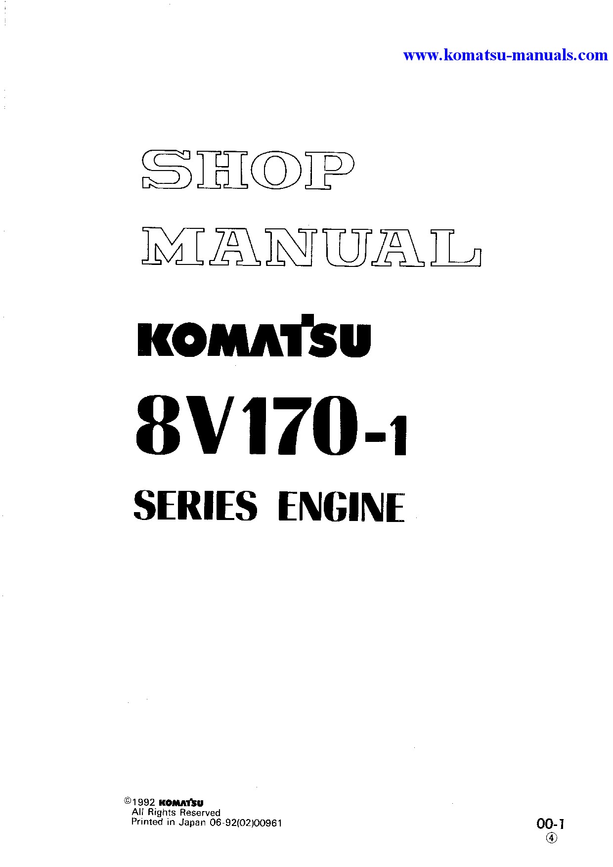 Komatsu sa8v170-1(jpn) shop manual (english) + partsbook (english) shop manuals engines download Komatsu sa8v170-1(jpn) shop manual (english) + partsbook (english) shop manuals engines download