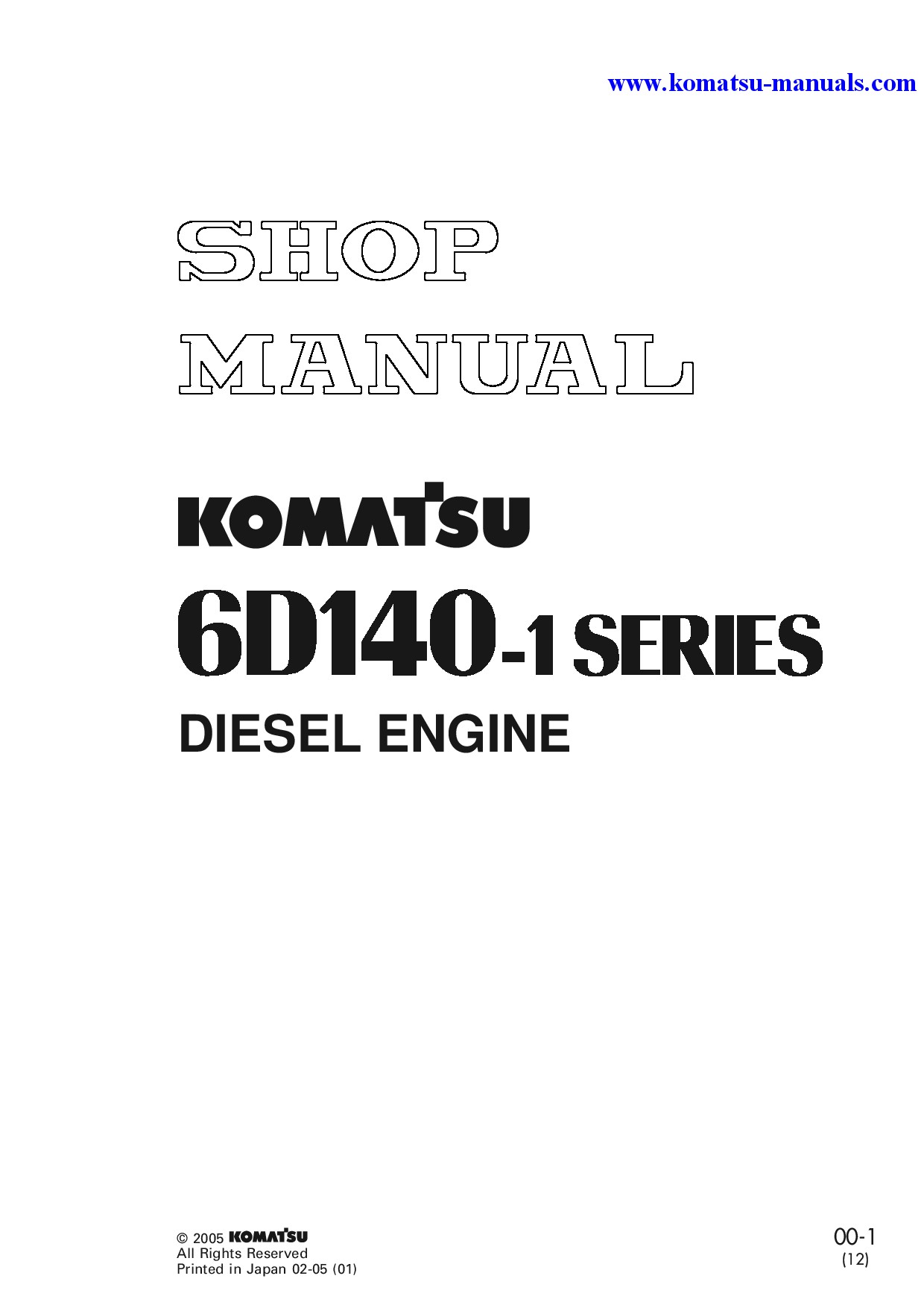 Komatsu 6d140-1(jpn) shop manual (english) + partsbook (english) shop manuals engines download Komatsu 6d140-1(jpn) shop manual (english) + partsbook (english) shop manuals engines download