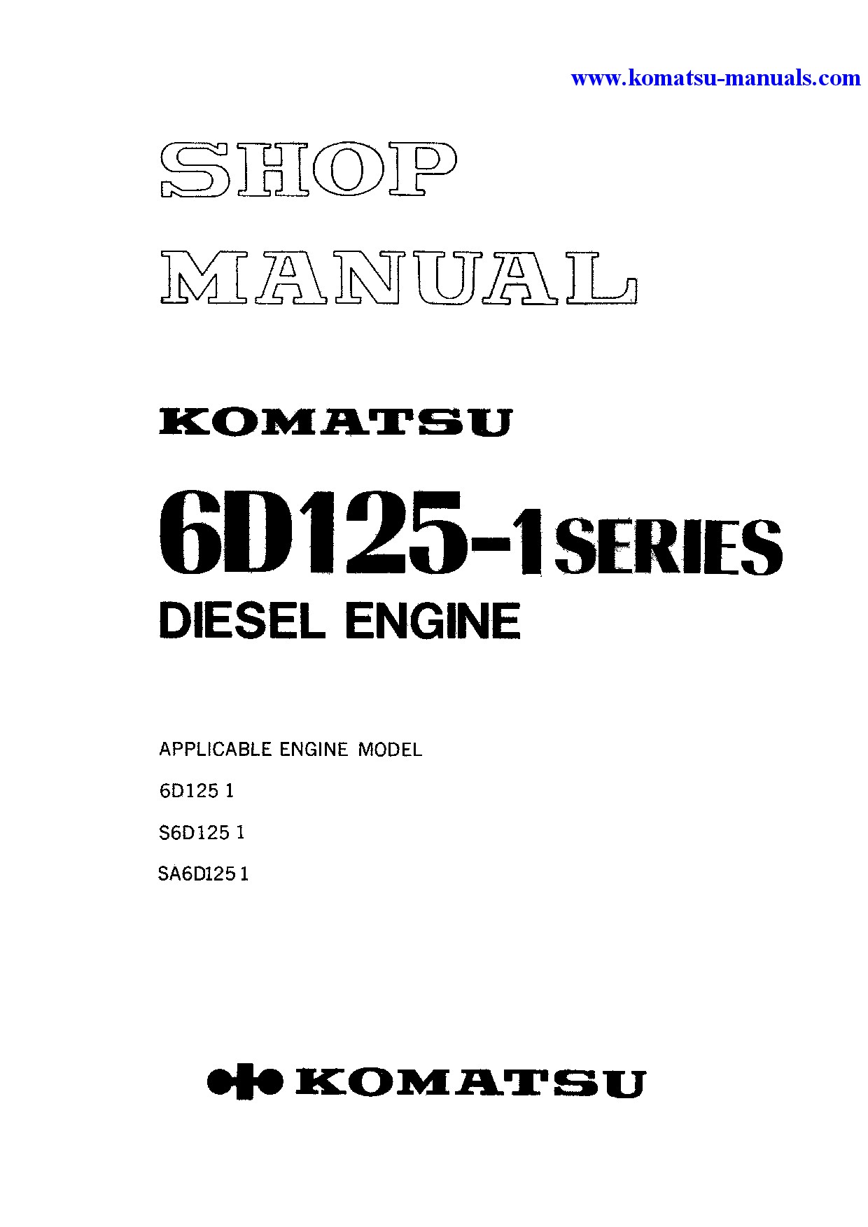 Komatsu s6d125-1(jpn)-for ksp shop manual (english) + partsbook (english) shop manuals engines download Komatsu s6d125-1(jpn)-for ksp shop manual (english) + partsbook (english) shop manuals engines download