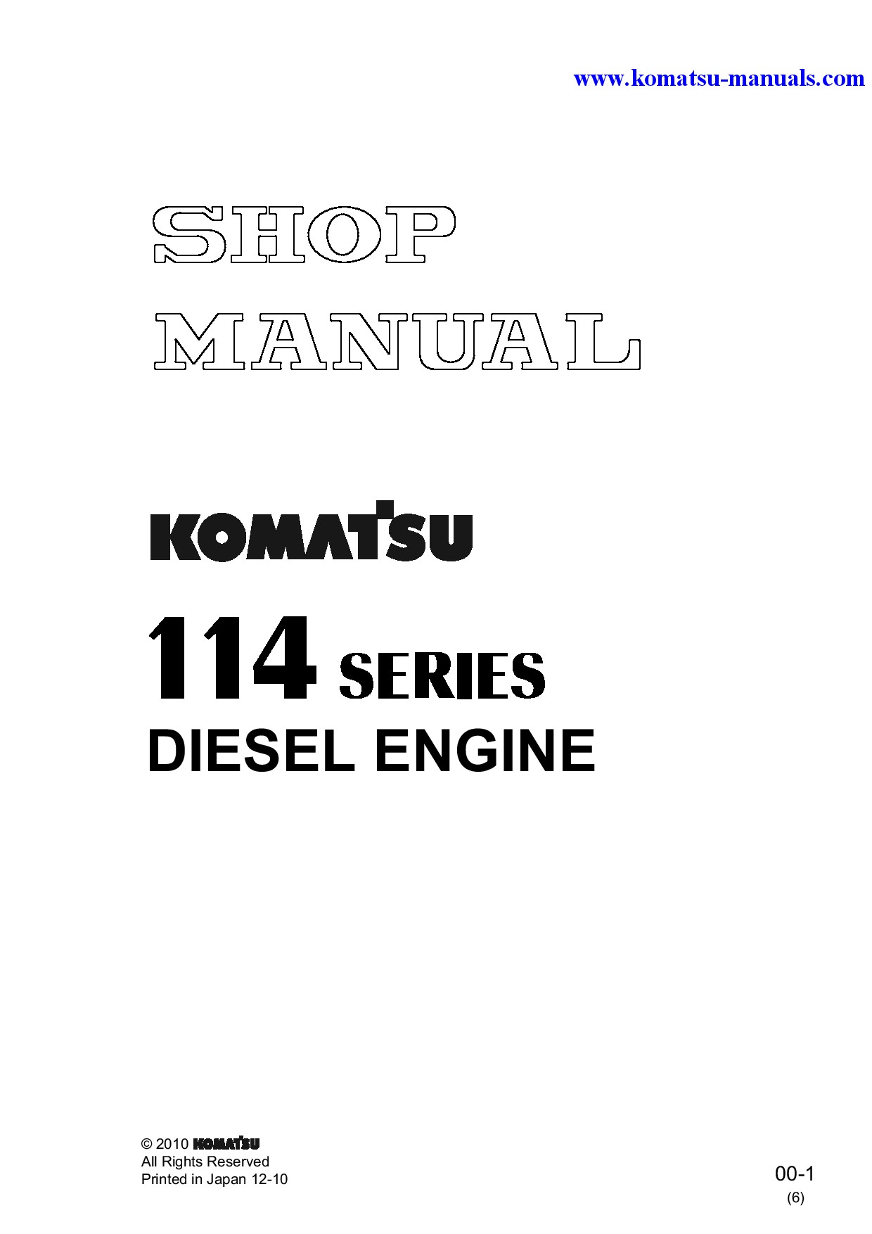 Komatsu 114-2 series(jpn) shop manual (english) + partsbook (english) shop manuals engines download Komatsu 114-2 series(jpn) shop manual (english) + partsbook (english) shop manuals engines download
