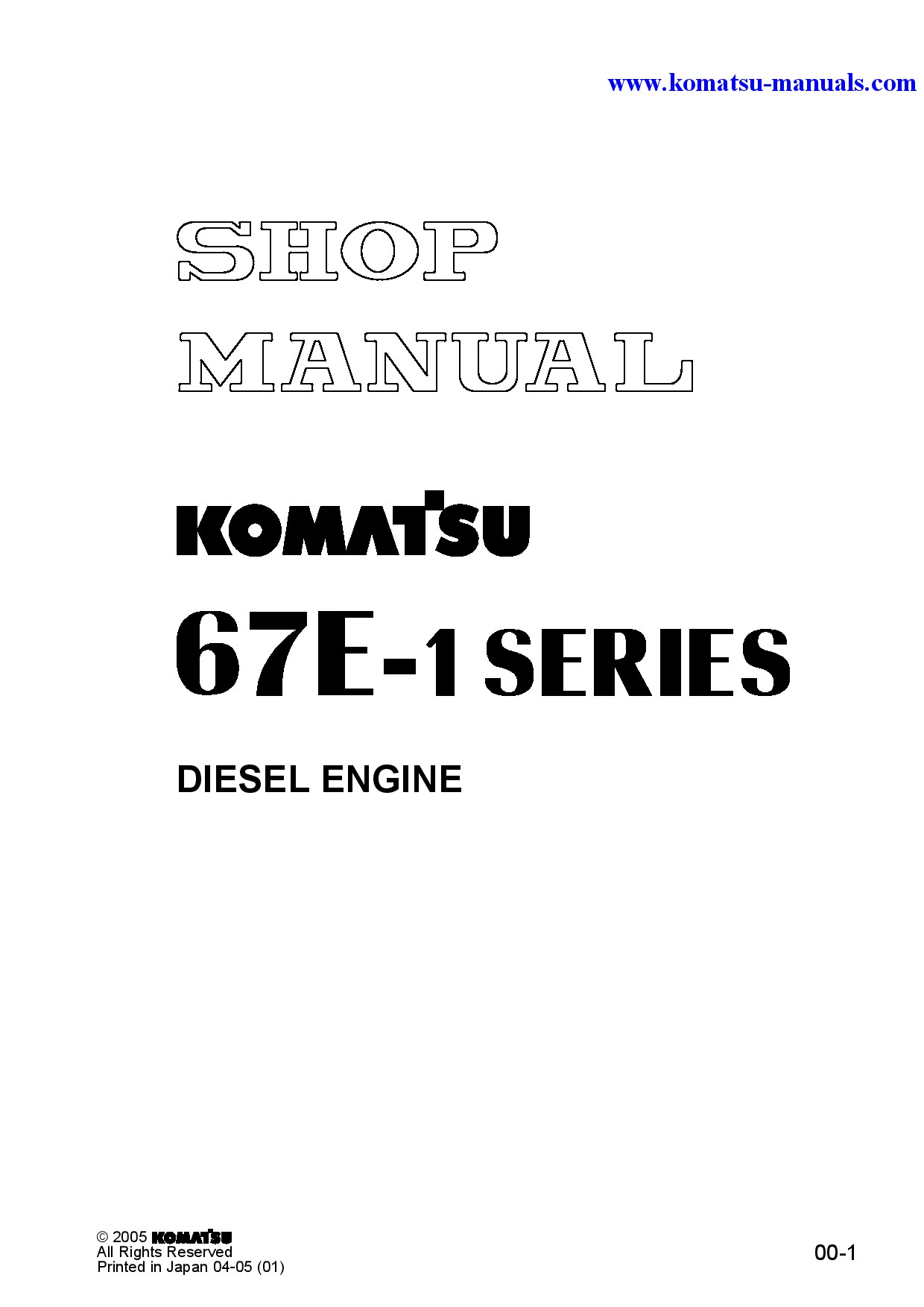 Komatsu 3d67e-1(jpn) shop manual (english) + partsbook (english) shop manuals engines download Komatsu 3d67e-1(jpn) shop manual (english) + partsbook (english) shop manuals engines download