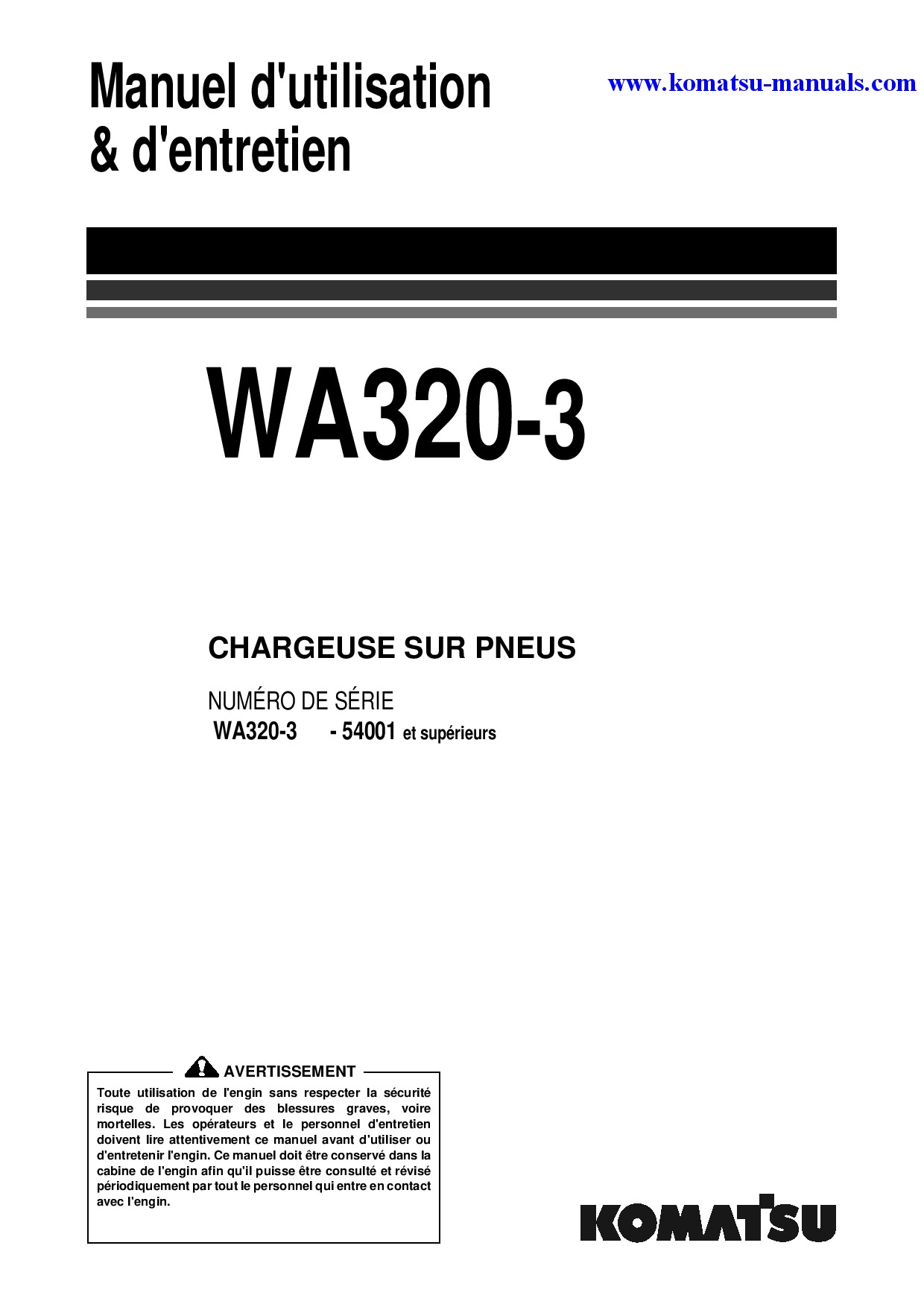Komatsu wa320-3(jpn) operation and maintenance manuals wheel loaders download Komatsu wa320-3(jpn) operation and maintenance manuals wheel loaders download