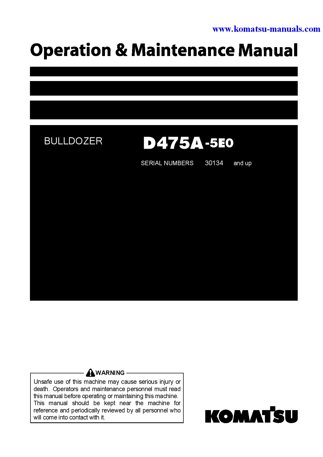 Komatsu d475a-5(jpn)-e0 operation and maintenance manuals bulldozers download Komatsu d475a-5(jpn)-e0 operation and maintenance manuals bulldozers download
