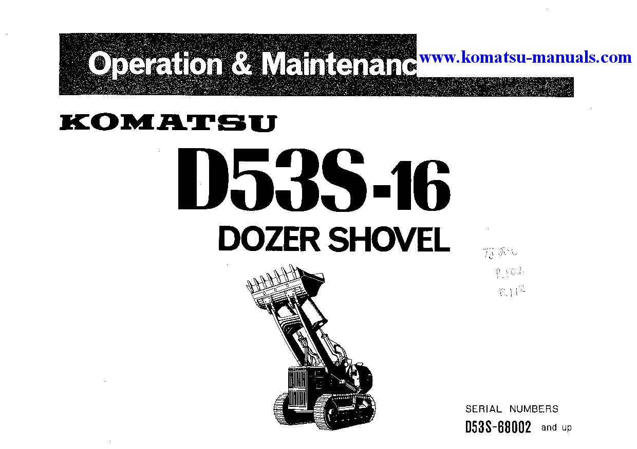 Komatsu d53s-16(jpn) operation and maintenance manuals bulldozers download Komatsu d53s-16(jpn) operation and maintenance manuals bulldozers download