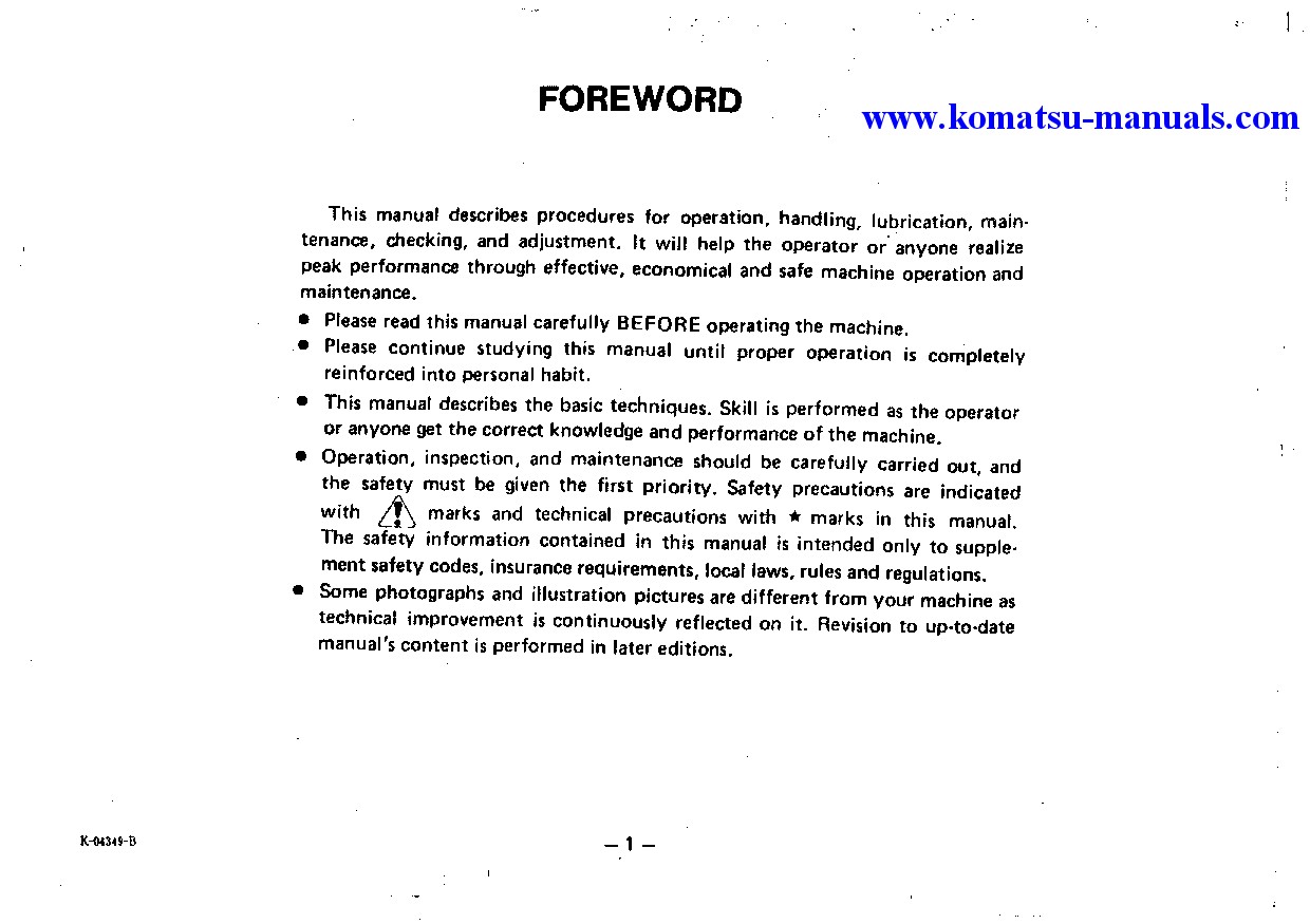Komatsu d155a-1(jpn) operation and maintenance manuals bulldozers download Komatsu d155a-1(jpn) operation and maintenance manuals bulldozers download