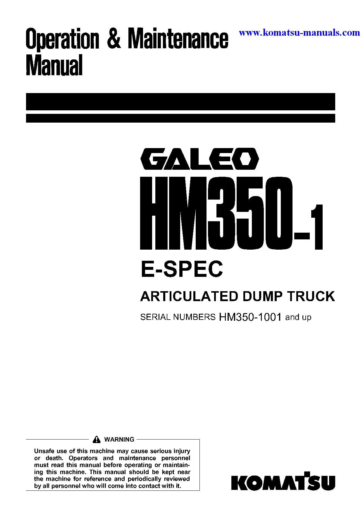 Komatsu hm350-1(jpn) operation and maintenance manuals dumptrucks articulated download Komatsu hm350-1(jpn) operation and maintenance manuals dumptrucks articulated download