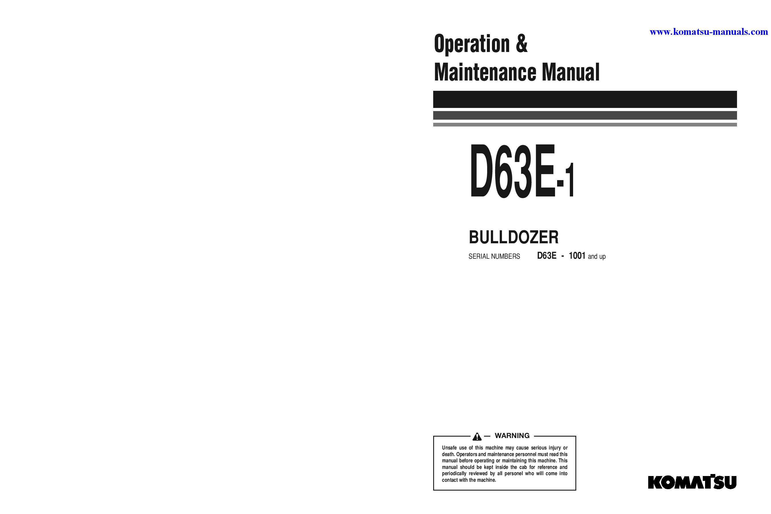 Komatsu d63e-1(jpn) operation and maintenance manuals bulldozers download Komatsu d63e-1(jpn) operation and maintenance manuals bulldozers download