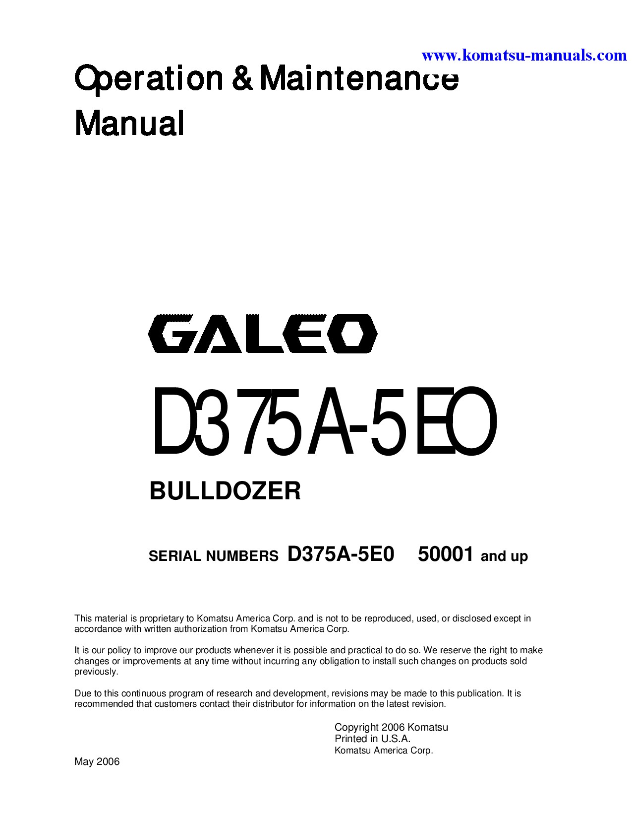 Komatsu d375a-5(jpn)-e0 operation and maintenance manuals bulldozers download Komatsu d375a-5(jpn)-e0 operation and maintenance manuals bulldozers download