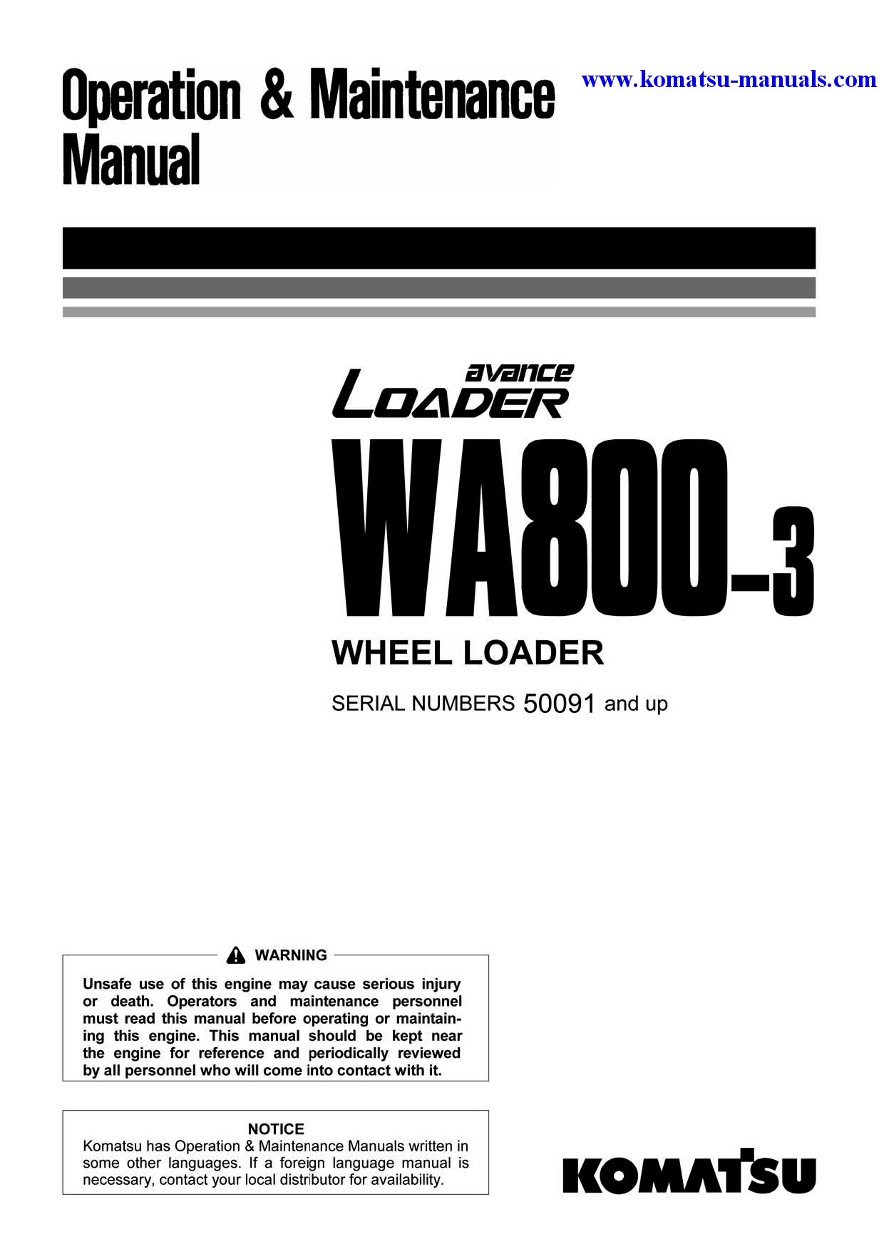 Komatsu wa800-3(jpn) operation and maintenance manuals wheel loaders download Komatsu wa800-3(jpn) operation and maintenance manuals wheel loaders download