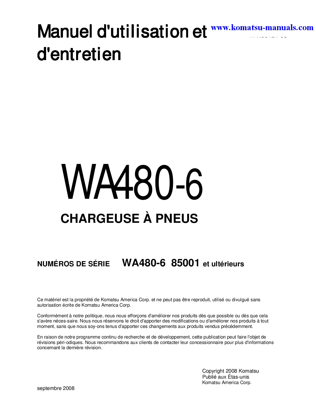 Komatsu wa480-6(jpn) operation and maintenance manuals wheel loaders download Komatsu wa480-6(jpn) operation and maintenance manuals wheel loaders download