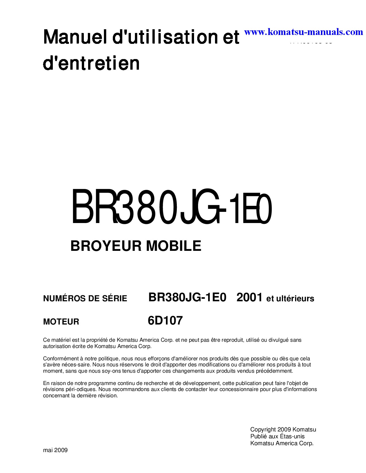Komatsu br380jg-1(jpn)-e0 operation and maintenance manuals crushers and recyclers download Komatsu br380jg-1(jpn)-e0 operation and maintenance manuals crushers and recyclers download