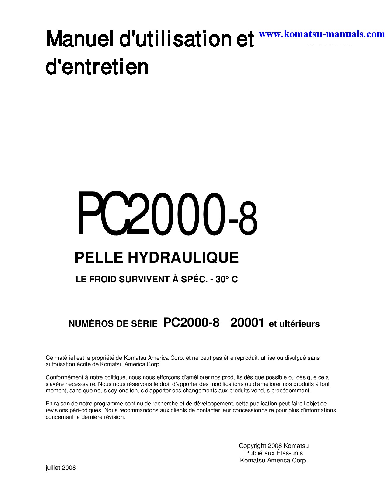 Komatsu pc2000-8(jpn)--30c degree operation and maintenance manuals excavators crawler download Komatsu pc2000-8(jpn)--30c degree operation and maintenance manuals excavators crawler download
