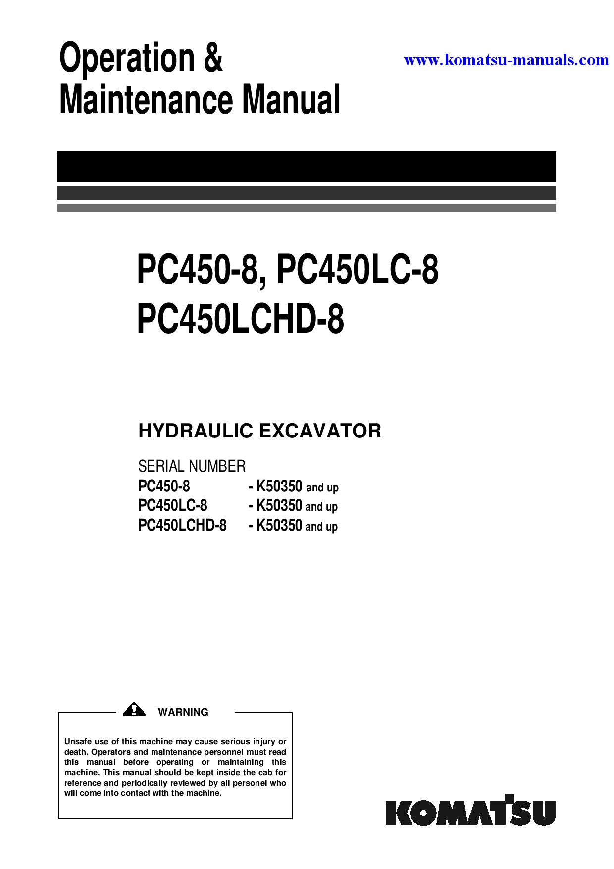 Komatsu pc450-8(gbr) operation and maintenance manuals excavators crawler download Komatsu pc450-8(gbr) operation and maintenance manuals excavators crawler download