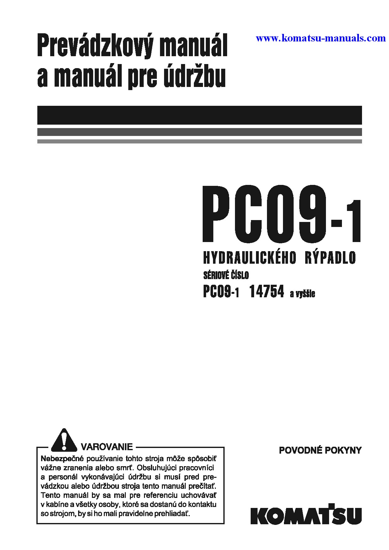 Komatsu pc09-1(ita) operation and maintenance manuals excavators crawler download Komatsu pc09-1(ita) operation and maintenance manuals excavators crawler download