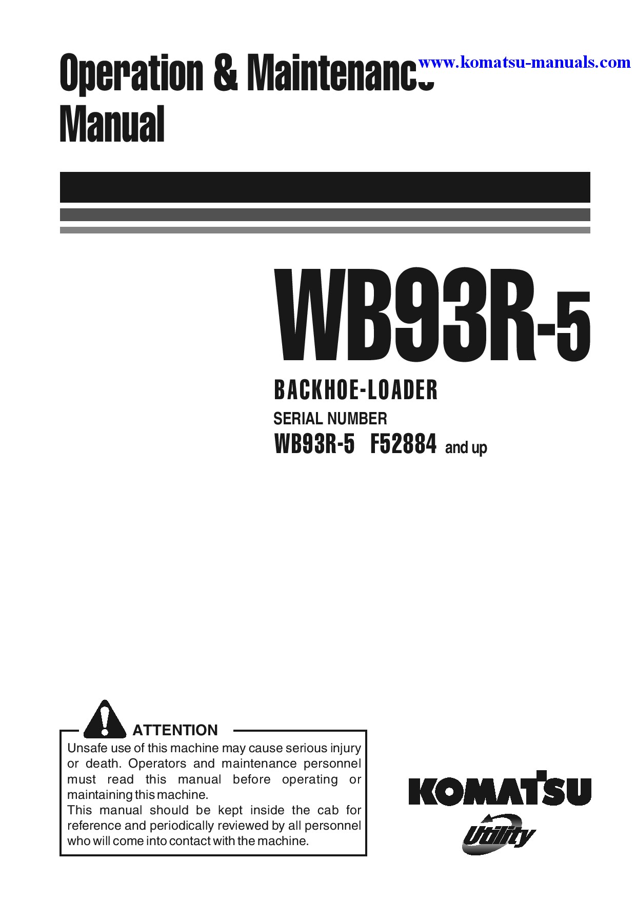 Komatsu wb93r-5(ita) operation and maintenance manuals backhoe loaders download Komatsu wb93r-5(ita) operation and maintenance manuals backhoe loaders download