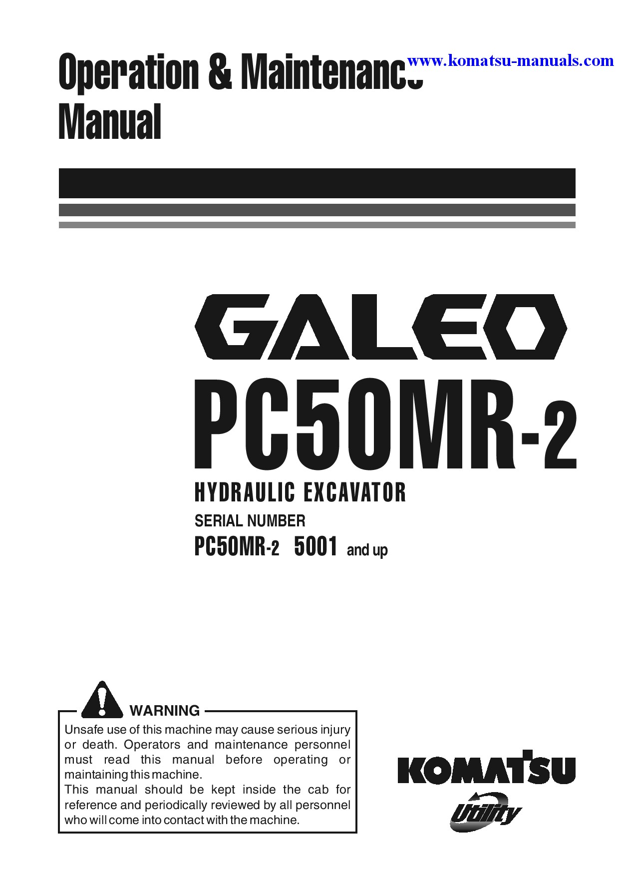 Komatsu pc50mr-2(ita) operation and maintenance manuals excavators crawler download Komatsu pc50mr-2(ita) operation and maintenance manuals excavators crawler download