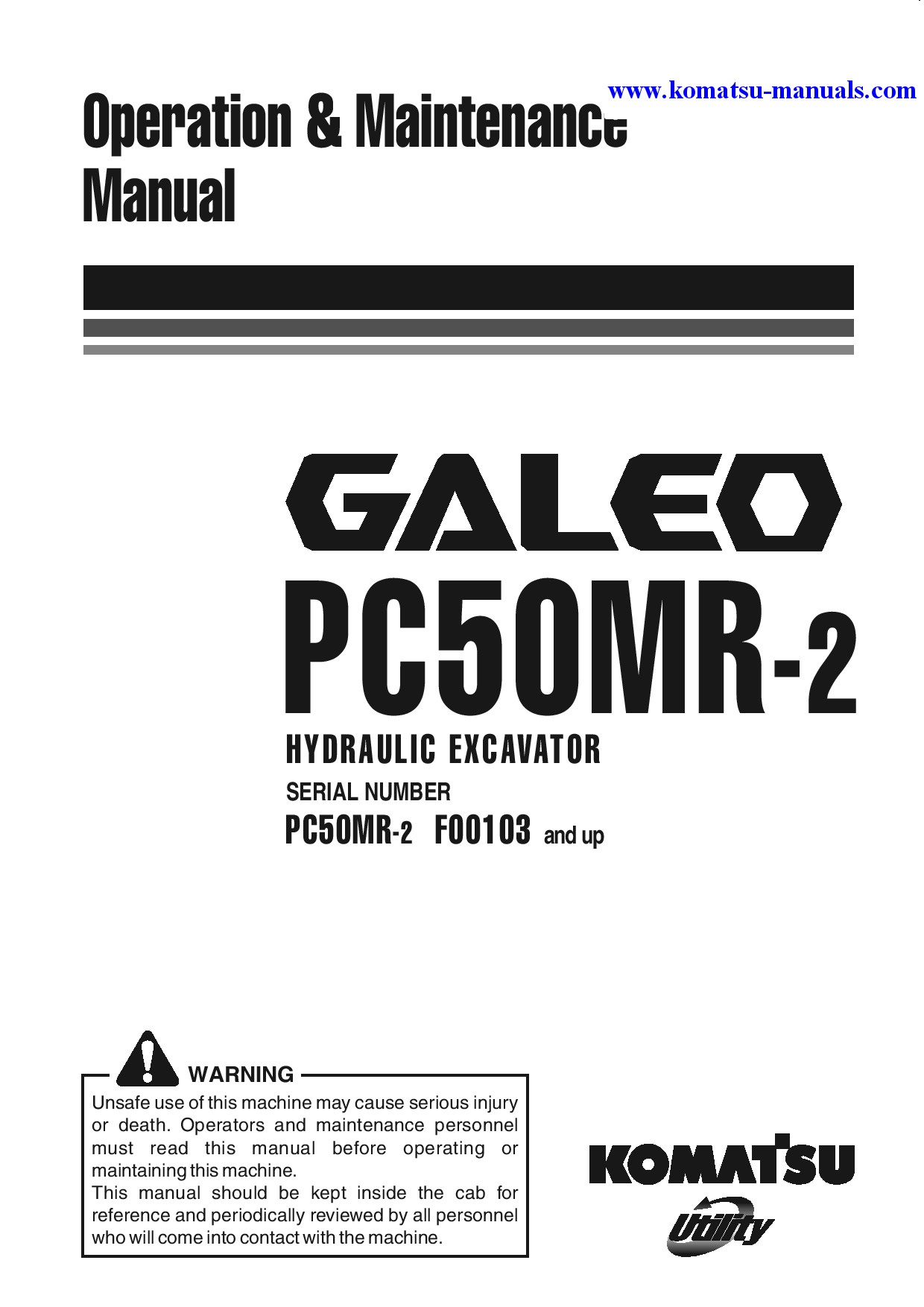 Komatsu pc50mr-2(ita) operation and maintenance manuals excavators crawler download Komatsu pc50mr-2(ita) operation and maintenance manuals excavators crawler download