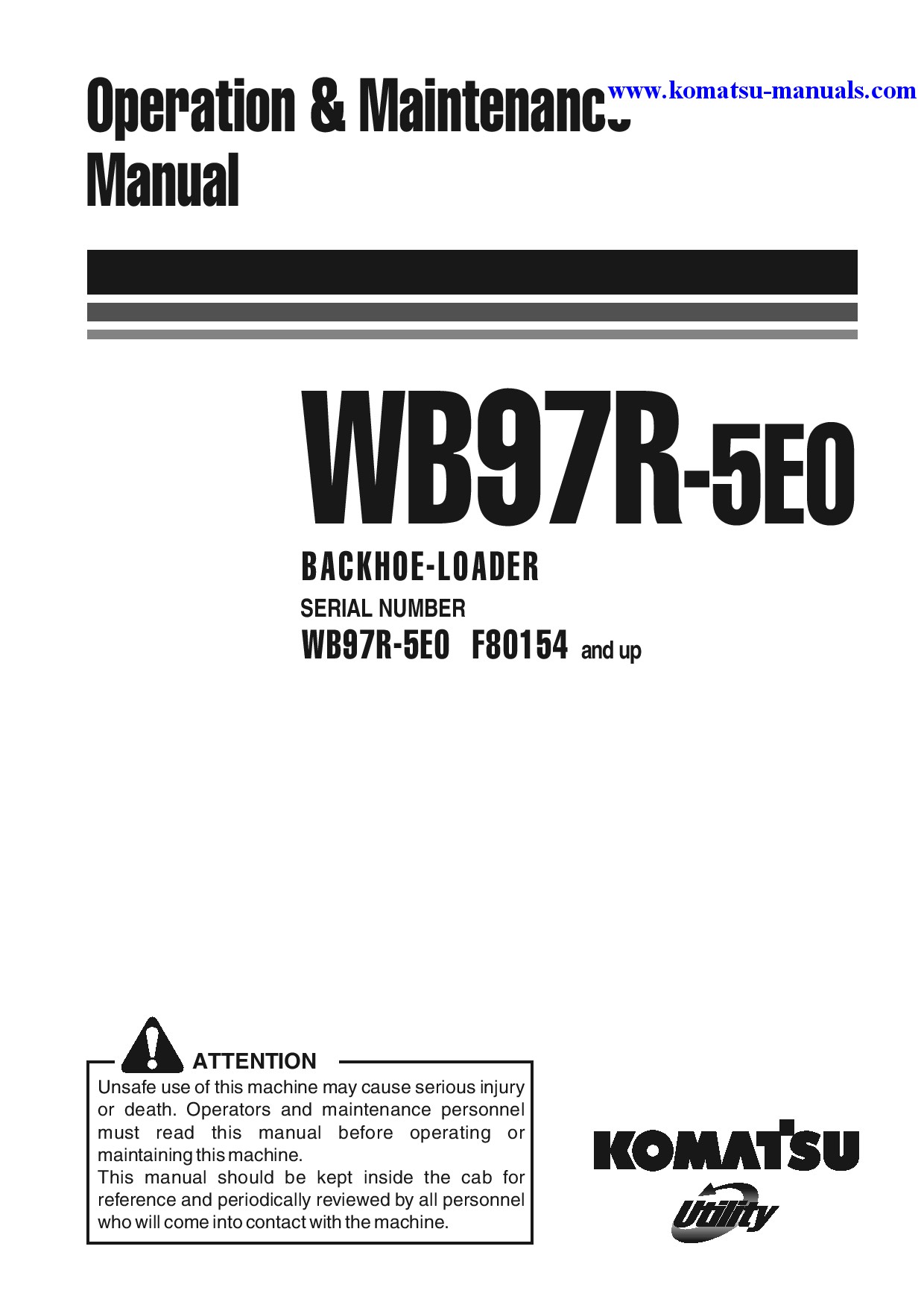 Komatsu wb97r-5(ita)-tier 3 operation and maintenance manuals backhoe loaders download Komatsu wb97r-5(ita)-tier 3 operation and maintenance manuals backhoe loaders download