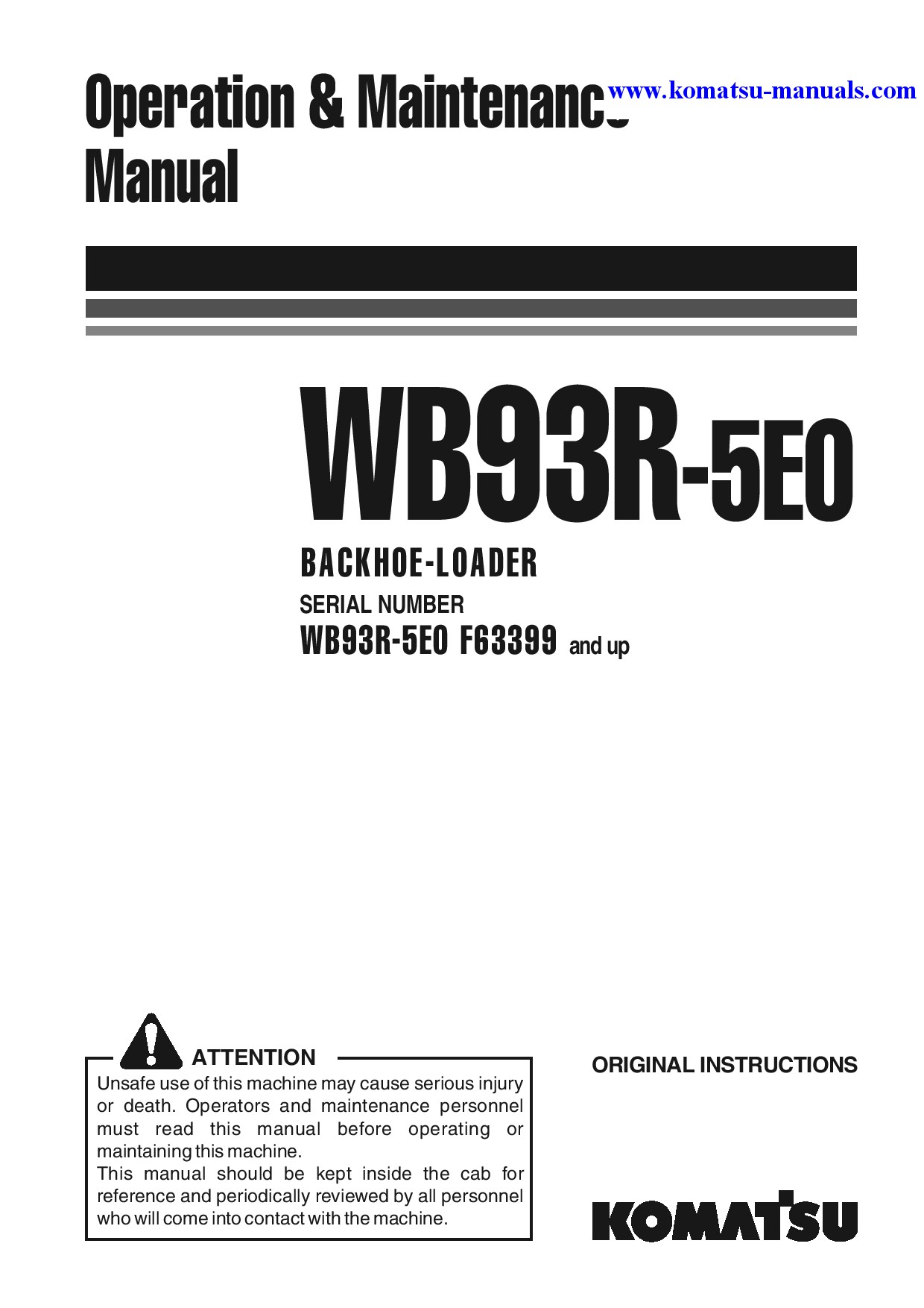 Komatsu wb93r-5(ita)-tier 3 operation and maintenance manuals backhoe loaders download Komatsu wb93r-5(ita)-tier 3 operation and maintenance manuals backhoe loaders download