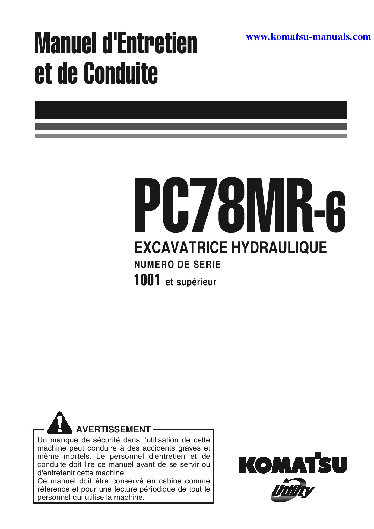 Komatsu pc78mr-6(jpn) operation and maintenance manuals excavators crawler download Komatsu pc78mr-6(jpn) operation and maintenance manuals excavators crawler download