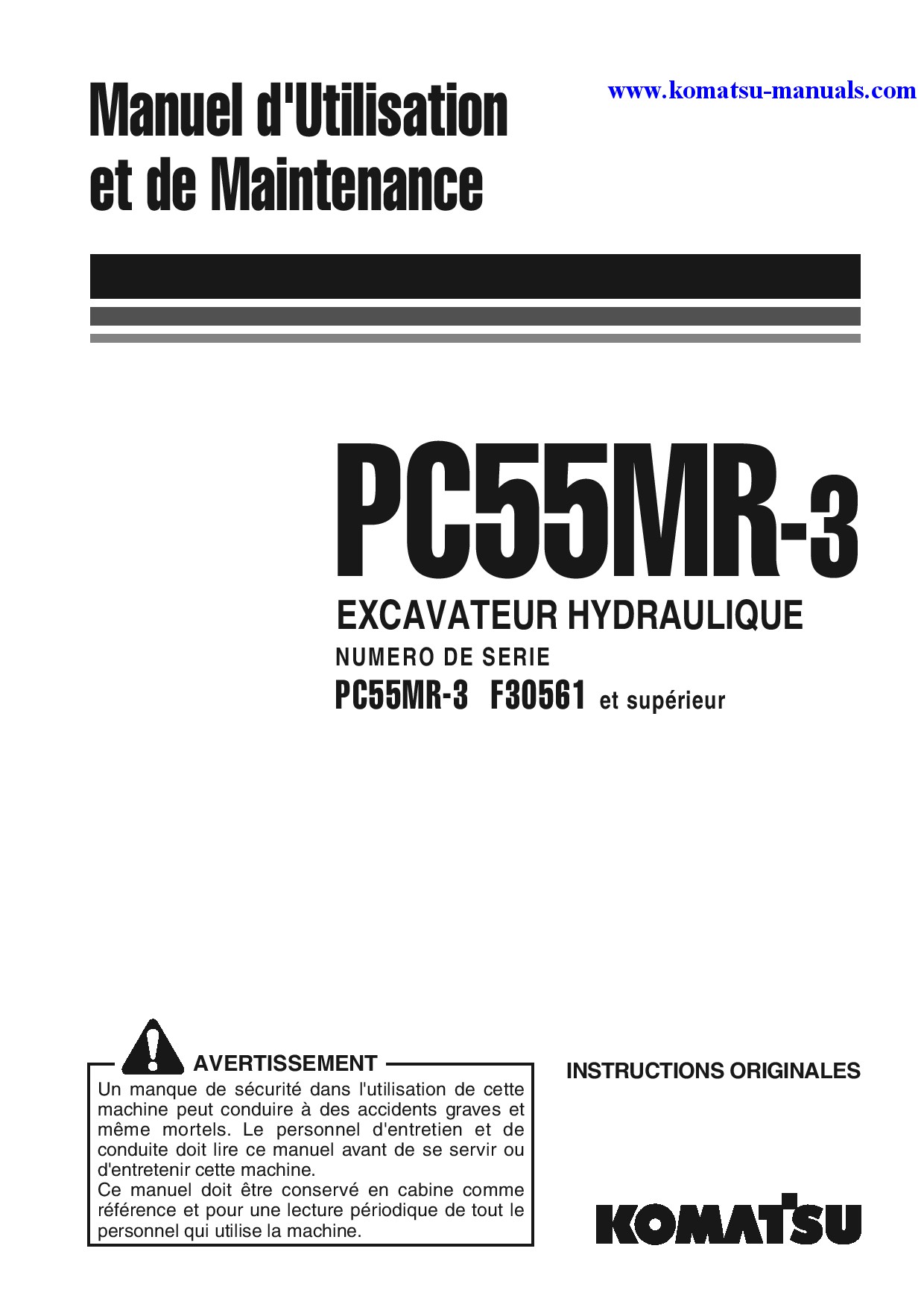 Komatsu pc55mr-3(ita) operation and maintenance manuals excavators crawler download Komatsu pc55mr-3(ita) operation and maintenance manuals excavators crawler download