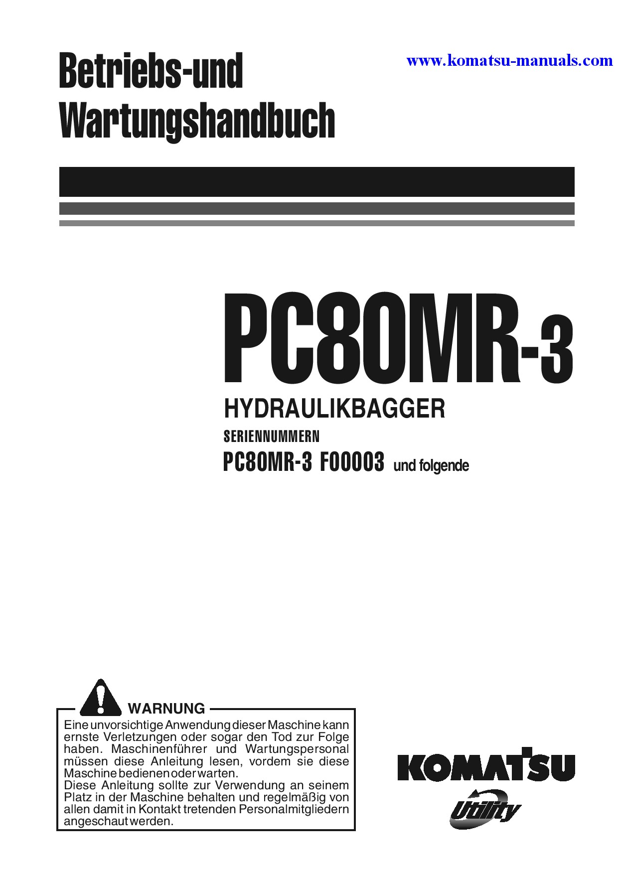 Komatsu pc80mr-3(ita) operation and maintenance manuals excavators crawler download Komatsu pc80mr-3(ita) operation and maintenance manuals excavators crawler download