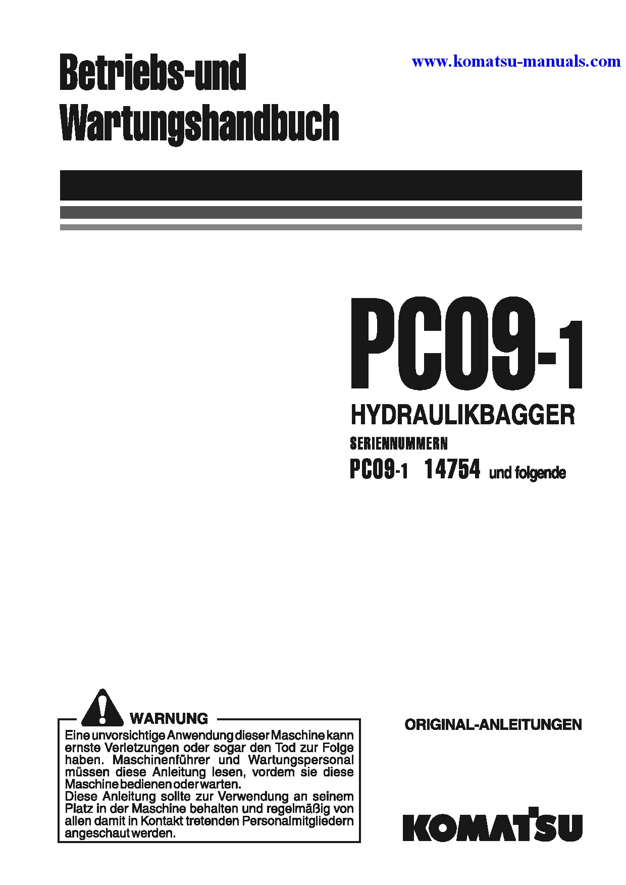 Komatsu pc09-1(ita) operation and maintenance manuals excavators crawler download Komatsu pc09-1(ita) operation and maintenance manuals excavators crawler download