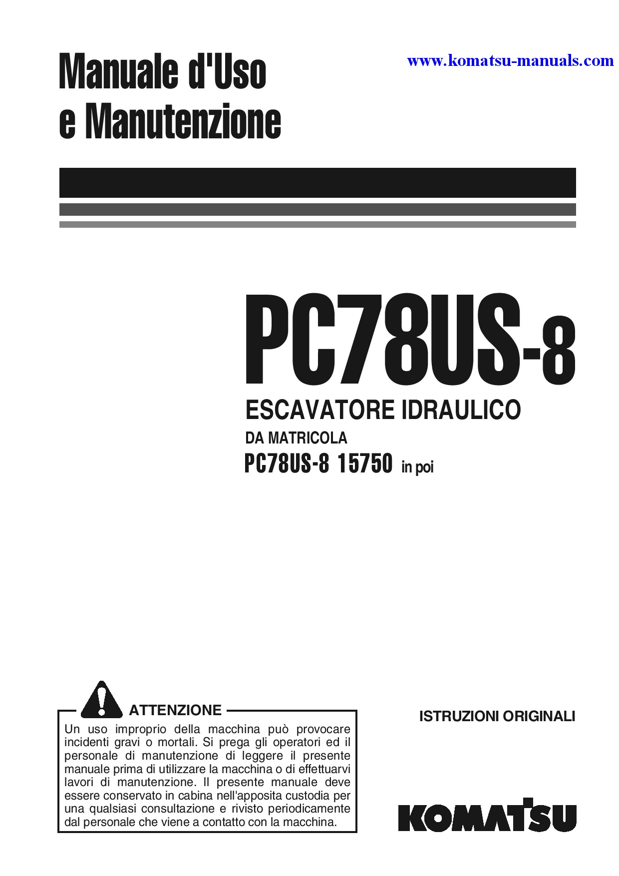 Komatsu pc78us-8(jpn)-for eu operation and maintenance manuals excavators crawler download Komatsu pc78us-8(jpn)-for eu operation and maintenance manuals excavators crawler download