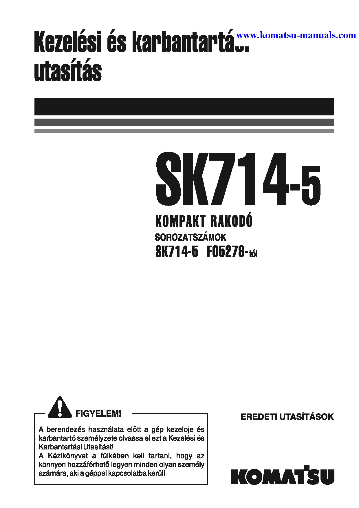 Komatsu sk714-5(ita)-/ operation and maintenance manuals skid steer loaders download Komatsu sk714-5(ita)-/ operation and maintenance manuals skid steer loaders download