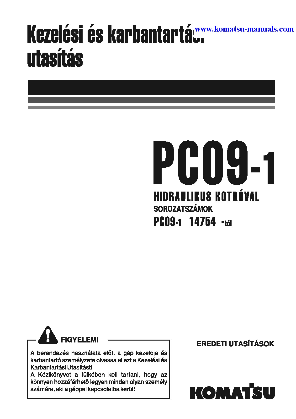 Komatsu pc09-1(ita) operation and maintenance manuals excavators crawler download Komatsu pc09-1(ita) operation and maintenance manuals excavators crawler download